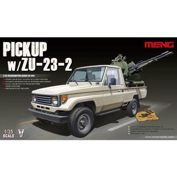 Meng VS-004 1/35 Ölçek, ZU-23-2 Silahlı Toyota Kamyonet, Plastik Model kiti