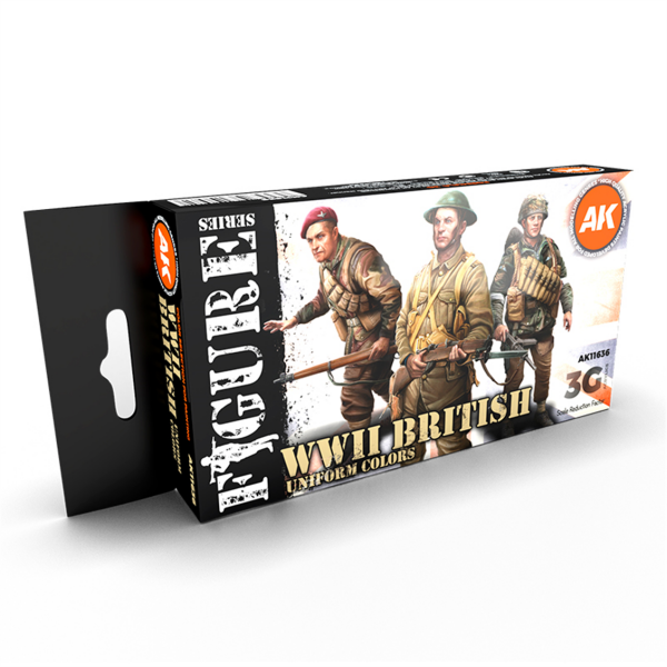 AK 11636 6 x17 ml. WW II Ingiliz Uniformaları, Akrilik 3GEN Model Boyası Seti