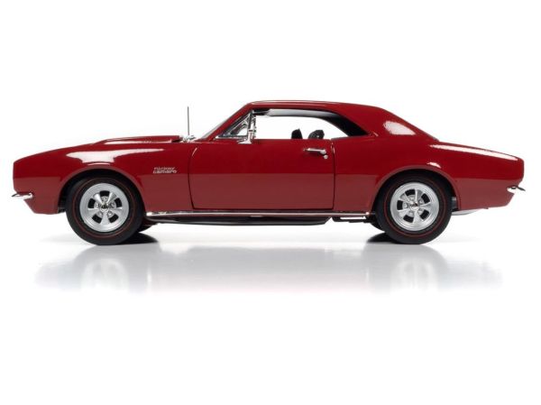 AutoWorld AMM1228 1/18 Ölçek, 1967 Nickey Chevrolet Camaro Z28 (MCACN), Bolero Red, Sergilemeye Hazır Metal Araba Modeli