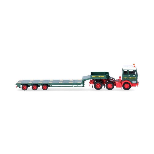 Herpa 87MBS026178 1/87 Ölçek, MB LPS 2032 Alçak Kasa TIR (OEPEN), Sergilemeye Hazır Model Araç