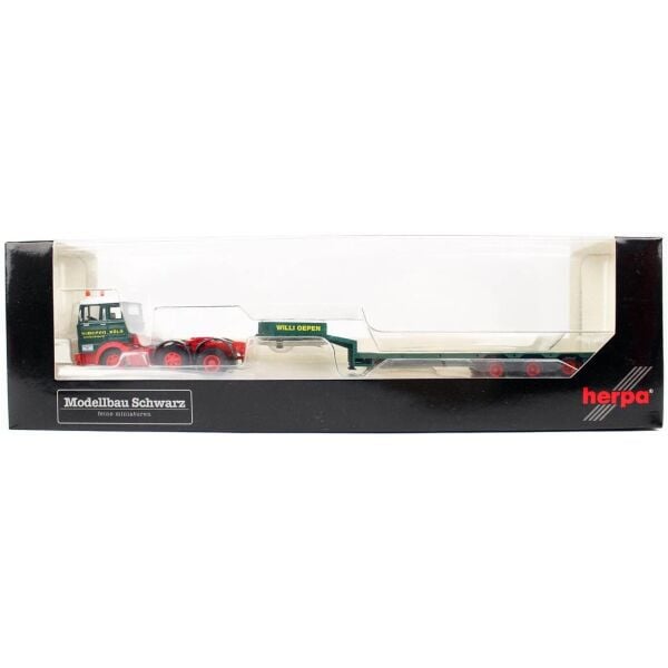 Herpa 87MBS026178 1/87 Ölçek, MB LPS 2032 Alçak Kasa TIR (OEPEN), Sergilemeye Hazır Model Araç