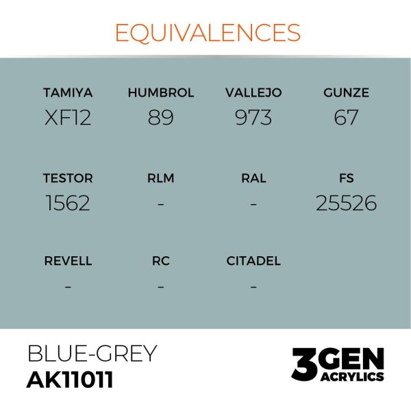 AK 11011 17 ml. Blue-Grey, 3GEN Akrilik Model Boyası