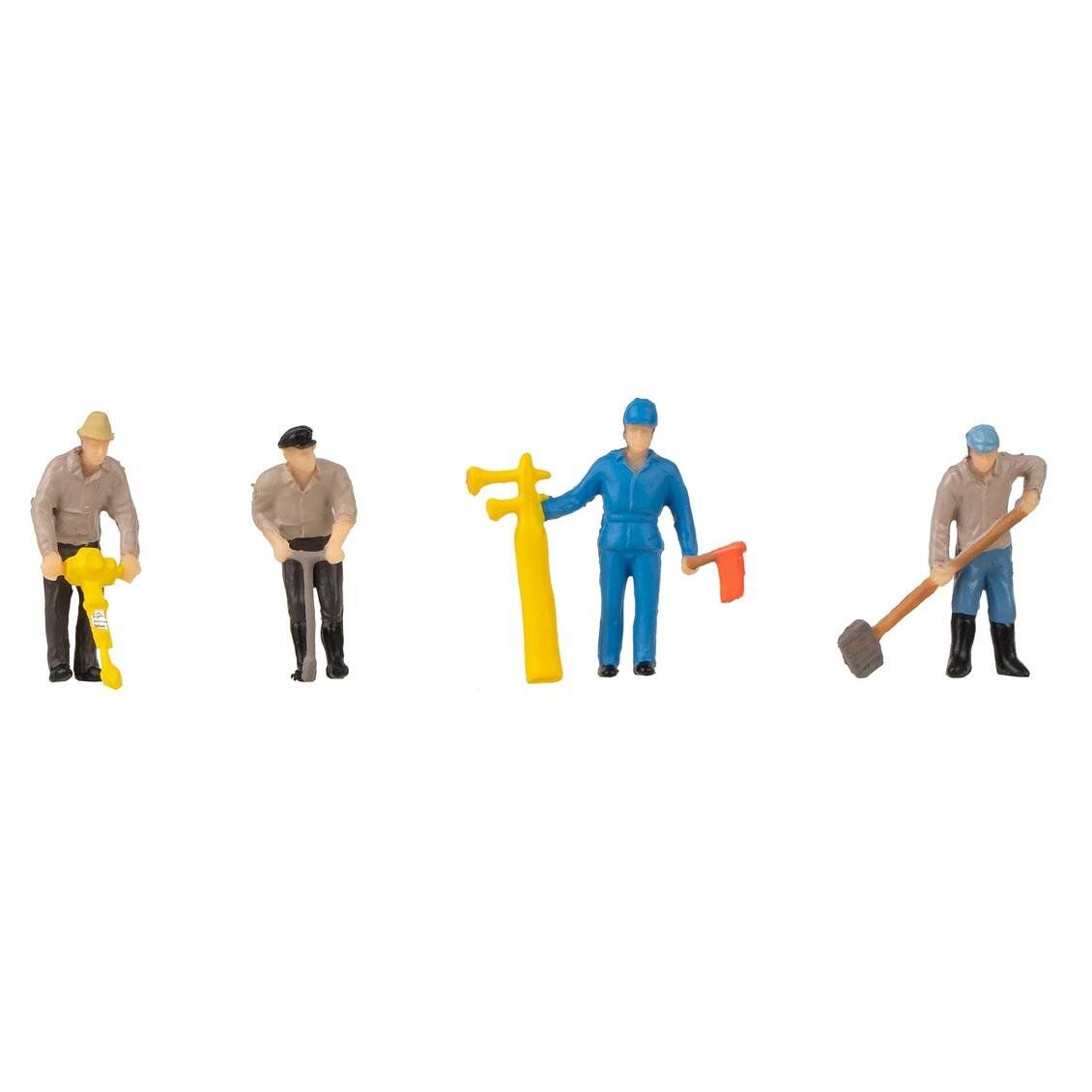 Faller 180238 1/87 Ölçek, Ses Efektli, Demiryolu İşçileri ve Uyarı Sireni Figür Seti, Plastik Model Kiti