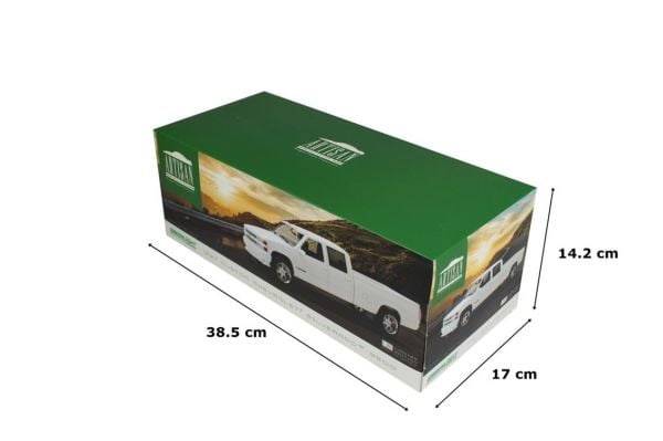 Greenlight 19072 1/18 Ölçek, 1997 Chevrolet Silverado 3500,Çift Kabin, Beyaz, Sergilemeye Hazır Metal Kamyonet Modeli