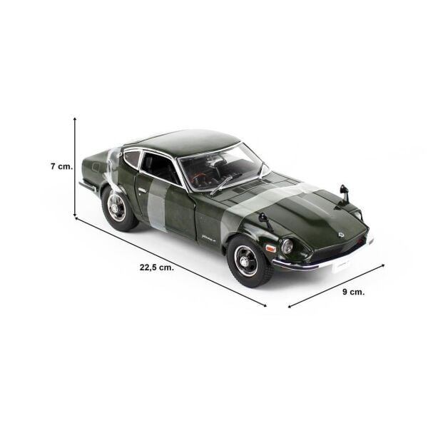 Sunstar 3514 1/18 Ölçek, 1970 Fairlady Z (S30), Koyu Yeşil, Sergilemeye Hazır Metal Ralli Araba Modeli