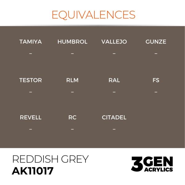 AK 11017 17 ml. Reddish Grey, 3GEN Akrilik Model Boyası