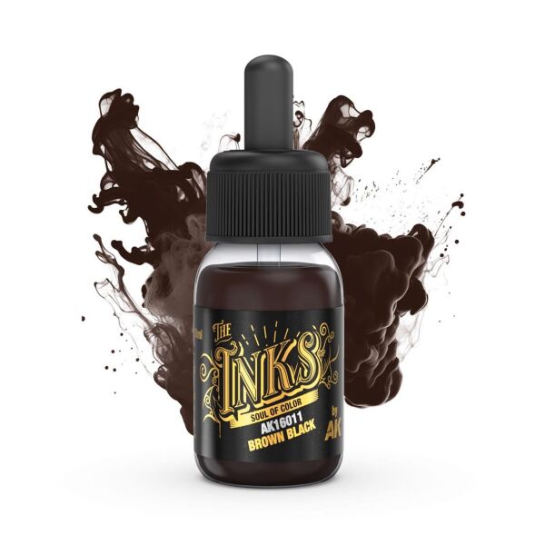 AK 16011 30 ml. Akrilik Mürekkep, Brown Black