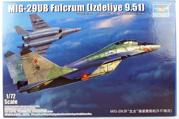Trumpeter 01677 1/72 Ölçek, MIG-29 UB (Izdeliye 9.51) Fulcrum Savaş Uçağı Plastik Model Kiti