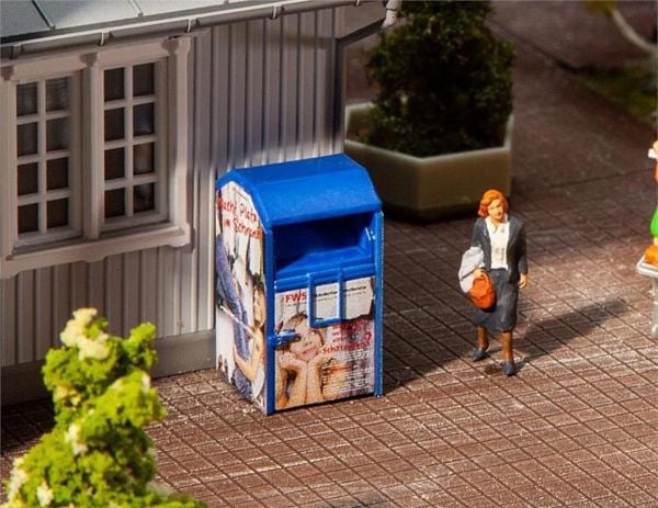 Faller 180992 1/87 Ölçek, Eski Elbise Konteyneri,Mavi, Plastik Model Kiti