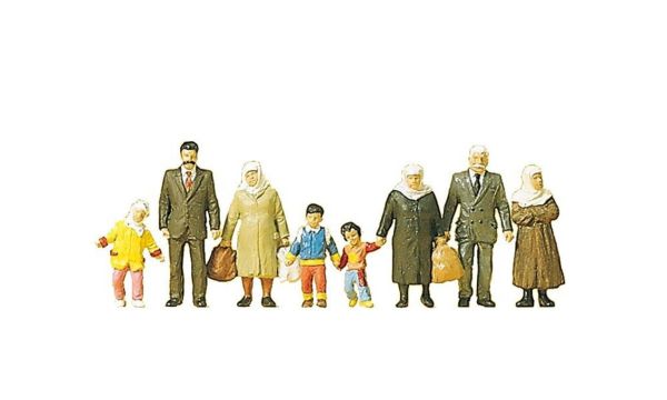 Preiser 10343 1/87 Ölçek, Türk Yolcular, Boyanmış Plastik Figürleri, 6 Adet